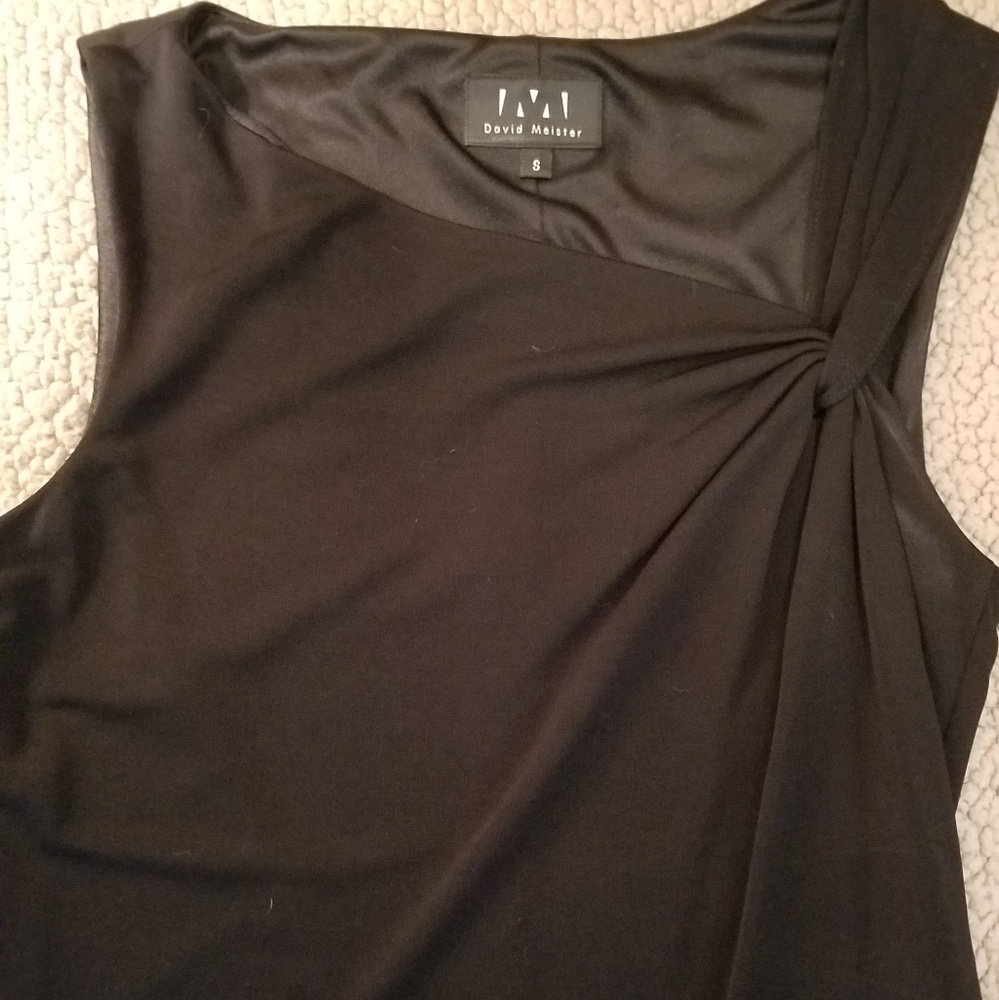 David Meister womens blouse black sleeveless